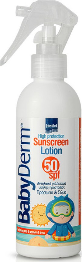 Intermed Babyderm Sunscreen Lotion spray SPF50 200 ml