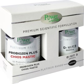 Power Of Nature Premium Scientific Formulation with Probiotics and Prebiotics Probiozen Plus Chios Mastic 15 tablets & D-Vit 3 2000IU 20 tablets