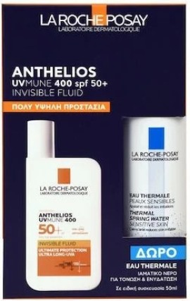 La Roche Posay Anthelios Uvmune 400 Invisible Fluid SPF50+ Αντηλιακό με Λεπτόρρευστη Υφή & Άρωμα 50 ml + Δώρο Eau Thermale 50 ml
