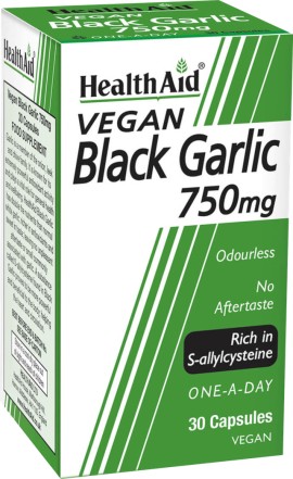 Health Aid Black Garlic 750mg Εκχύλισμα Μαύρου Σκόρδου 30 κάψουλες