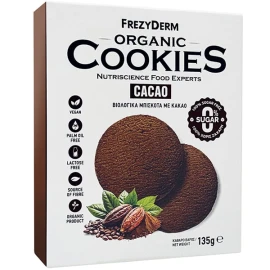 Frezyderm Organic Cookies Cacao 0% Sugar Βιολογικά Μπισκότα με Κακά...