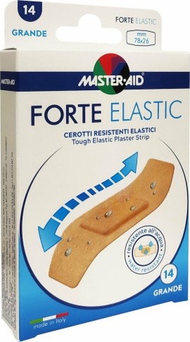 Master Aid Forte Elastic Grande Wound Patches 78X26mm 14pcs