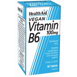 Health Aid Vitamin B6 100 mg vegan 90 tabs