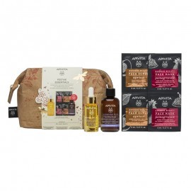 Apivita Festive Essentials Beesential Oils 15 ml + Δώρο Cleansing Foam 15 ml & Face Mask Pomegranate 2 x 8 ml & Face Scrub Apricot 2 x 8 ml