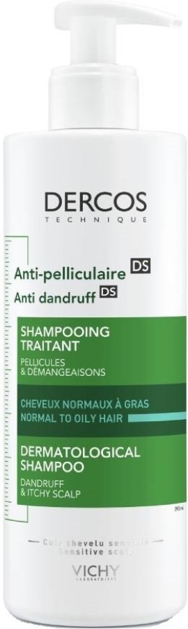 Vichy Dercos Anti-Dandruff DS Shampoo for Normal to Oily Hair, Αντιπυτιριδικό σαμπουάν για Κανονικά-Λιπαρά Μαλλιά, 390ml