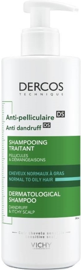 Vichy Dercos Anti-Dandruff DS Shampoo for Normal to Oily Hair, Anti-Dandruff Shampoo for Normal-Oily Hair, 390ml