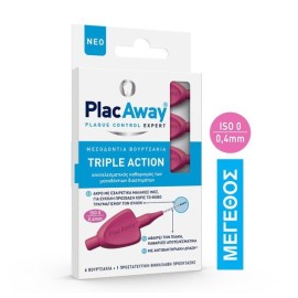Plac Away Interdental Brushes Triple Action 0.4 mm IS0 0 Pink 6 pcs
