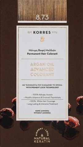 Korres Argan Oil Advanced Colorant No 8.73 Golden Caramel