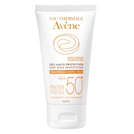 Avene Creme Minerale Αντιηλιακό Προσώπου Για Μη Ανεκτικά Δέρματα SPF50+ 50 ml