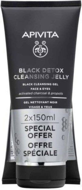 Apivita Black Detox Cleansing Jelly 2 x 150 ml (Ειδική Προσφορά)