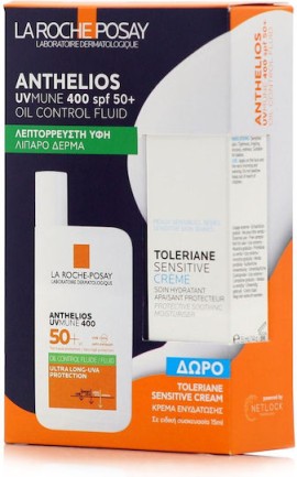 La Roche Posay Anthelios Uvmune 400 Oil Control Fluid SPF50+ 50 ml + Δώρο Toleriane Sensitive Cream Κρέμα Ενυδάτωσης 15 ml