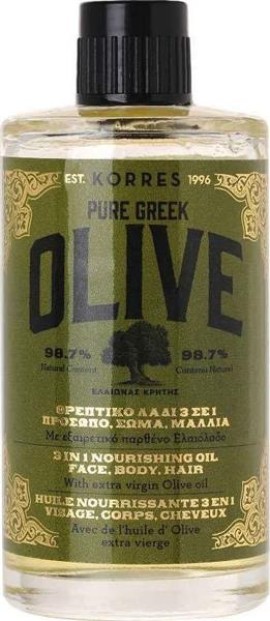 Korres Pure Greek Olive Θρεπτικό Λάδι 3 σε 1 για Πρόσωπο, Σώμα & Μα...