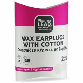 Pharmalead Wax Earplugs with Cotton Earplugs Waxes with Cotton, 2 pcs