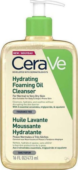 CeraVe Hydrating Foaming Oil Cleanser Face & Body Cleansing Oil 473 ml