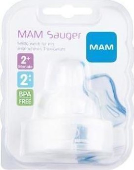 MAM Medium Flow Silicone Nipple size 2 2+ Months 2pcs