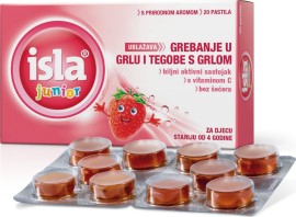 FarmaSyn Isla Junior Lozenges with Strawberry Flavor for Hoarseness and Irritated Throat (for Children from 4 Years) 20pcs