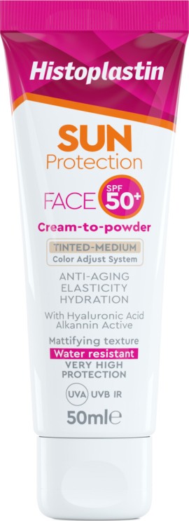 Histoplastin Sun Face Cream to Powder Tinted Medium SPF50+ 50 ml
