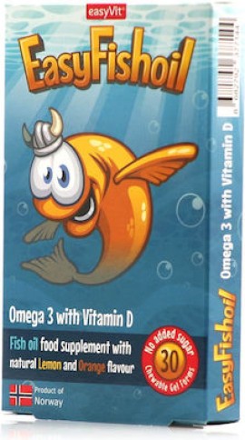 EasyVit EasyFishoil Omega 3 With Vitamin D 30 μασώμενα ζελεδάκια