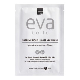 Intermed Eva Belle Supreme Biocellulose, Μάσκα Λαιμού Με Υαλουρονικό Οξύ & Γλυκερίνη 2τμχ