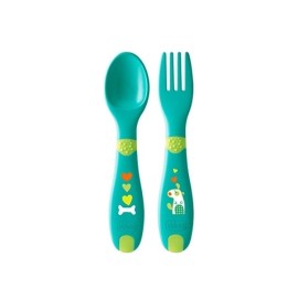 Chicco First Cutlery Σετ Πιρούνι - Κουτάλι Φαγητού 12m+