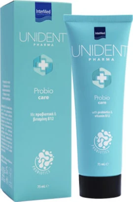 Intermed Unident Pharma Probio Care, Οδοντόκρεμα με Προβιοτικά & Βιταμίνη Β12 - 75ml