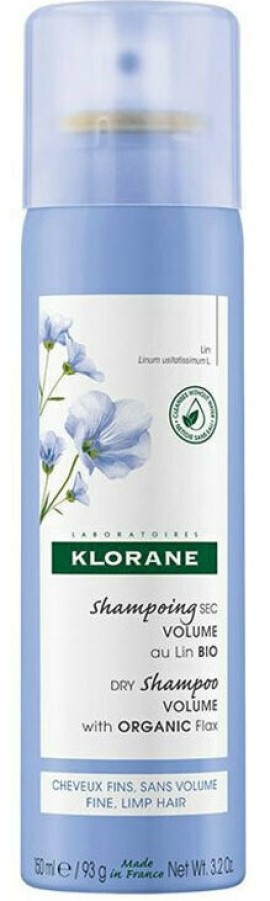 Klorane Linum Dry Shampoo Dry Shampoo for Volume with Organic Flax Fibers 150 ml