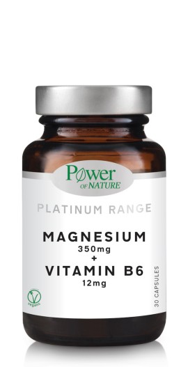 Power of Nature Platinum Range Magnesium 350 mg + Vitamin B6 12 mg 30 herbal capsules