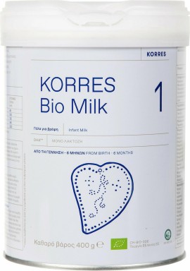 Korres Bio Milk 1 Βιολογικό Αγελαδινό Γάλα για Βρέφη 0-6 μηνών 400 g