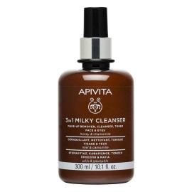 Apivita 3 in 1 Milky Cleanser Ντεμακιγιάζ Καθαρισμός Τόνωση Για Πρόσωπο Και Μάτια 300 ml