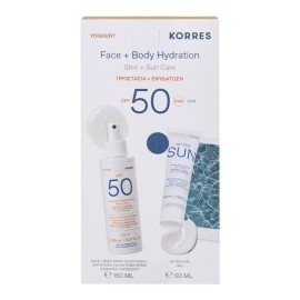 Korres Yoghurt Face + Body Hydration Skin & Sun Care Sun Lotion Spray SPF50 150 ml + Gift Cooling After Sun Gel 50 ml