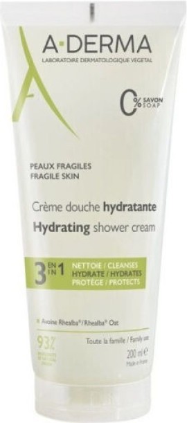 A-Derma Hydrating Shower Cream Ενυδατική Κρέμα Καθαρισμού Χωρίς Σαπ...