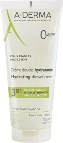 A-Derma Hydrating Shower Cream Ενυδατική Κρέμα Καθαρισμού Χωρίς Σαπ...
