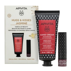 Apivita Hugs & Kisses Jasmine Moisturizing Hand Cream 50 ml + Lip C...