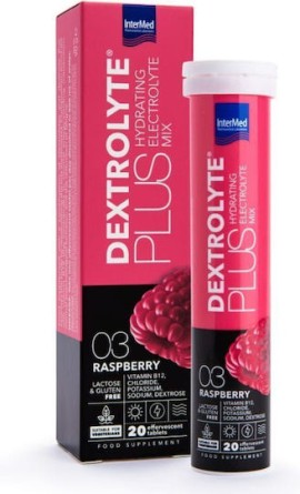 Intermed Dextrolyte Plus Hydrating Electrolyte Mix Ηλεκτρολύτες με Γεύση Βατόμουρο 20 αναβράζοντα δισκία