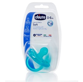 Chicco Physio Soft Pacifier Turquoise all Silicone 6-12m