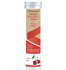 Genecom Terra Vitamin C 1000 mg & Zinc 10 mg Γεύση Κεράσι 20 eff tabs