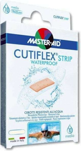 Master Aid Cutiflex Med Waterproof Strips 78x20mm Medium 10 Τεμάχια
