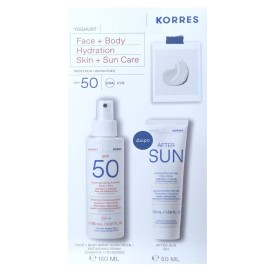 Korres Yoghurt Face + Body Hydration Skin & Sun Care Αντηλιακό Γαλάκτωμα Spray SPF50 150 ml + Δροσιστικό After Sun Gel 50 ml