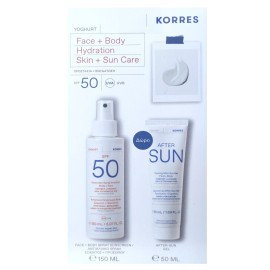 Korres Yoghurt Face + Body Hydration Skin & Sun Care Sun Lotion Spray SPF50 150 ml + Cooling After Sun Gel 50 ml