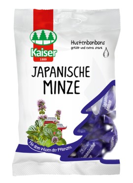 Kaiser - Japanese Mint oil, Καραμέλες για τον ερεθισμένο λαιμό & τον βήχα, Mε εκχύλισμα Ιαπωνικής Μέντας, 75 gr