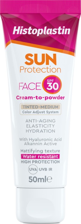 Histoplastin Sun Face Cream to Powder Tinted Medium SPF30 50 ml