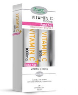 Power Of Nature Vitamin C 1000mg Rose Hip 20 αναβράζοντα δισκία & Vitamin C 500mg 20 αναβράζοντα δισκία