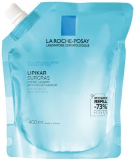 La Roche Posay Lipikar Surgras Anti Dryness Cream Wash Refill Κρέμα Καθαρισμού Προσώπου & Σώματος για Ξηρές Ευαίσθητες Επιδερμίδες 400ml