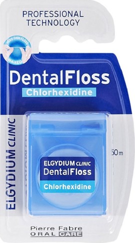 Elgydium Clinic Dental Floss Chlorhexidine Οδοντικό Νήμα 50m