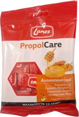 Lanes PropolCare Καραμέλες για το Λαιμό με Γεύση Μέλι & Λεμόνι 54 gr