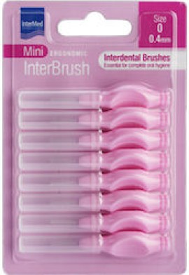 Intermed Ergonomic InterBrush Mini Size 0 Interdental Brushes Pink 8pcs.