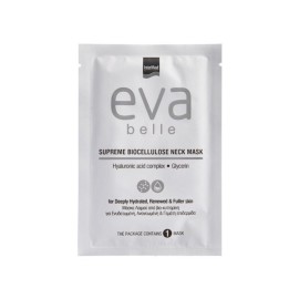 Intermed Eva Belle Supreme Biocellulose, Μάσκα Λαιμού Με Υαλουρονικό Οξύ & Γλυκερίνη 2τμχ