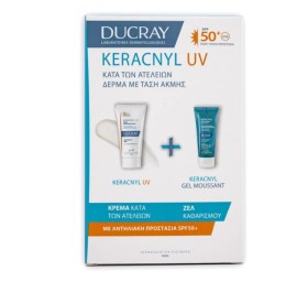 Ducray Keracnyl UV SPF50+ Fluid Sunscreen for Acne Prone Skin 50ml & Gift Keracnyl Foaming Cleansing Gel