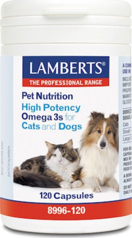 Lamberts Pet Nutrition High Potency Omega 3s for Cats & Dogs 120caps