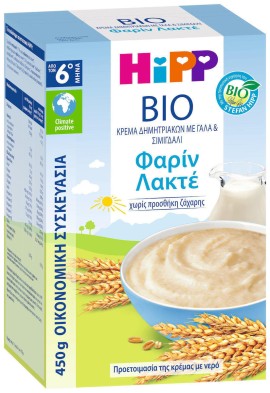 Hipp Bio Cream Farin Lacte with Milk No Added Sugar 6m+ 450gr